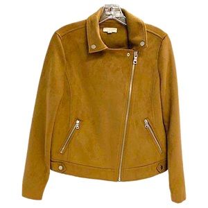 Loft Caramel colored Faux Suede Moto Jacket